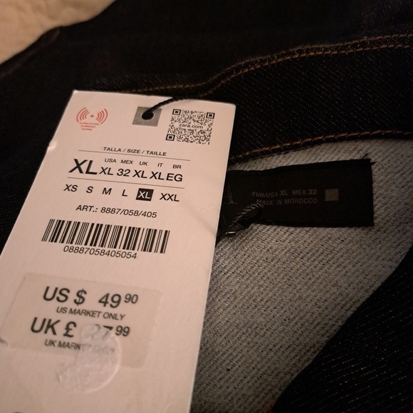 Zara Dark Indigo Denim Button Up Sleeveless Bodysuit with Pockets - Picture 11 of 11